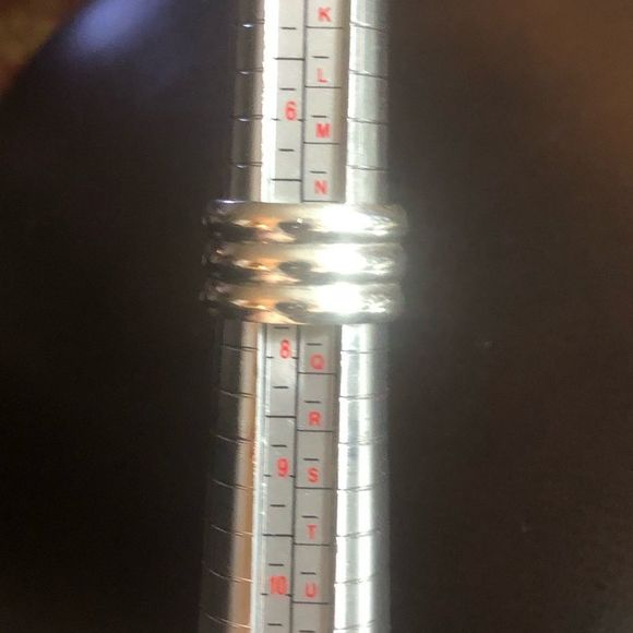 Vintage TAXCO Sterling Silver Concentric Circle Fluted Wide Band Ring - Picture 4 of 10